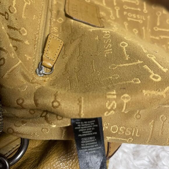 Fossil long live vintage Pebbled Leather Marlow tan Satchel/Shoulder bag . - Picture 13 of 14